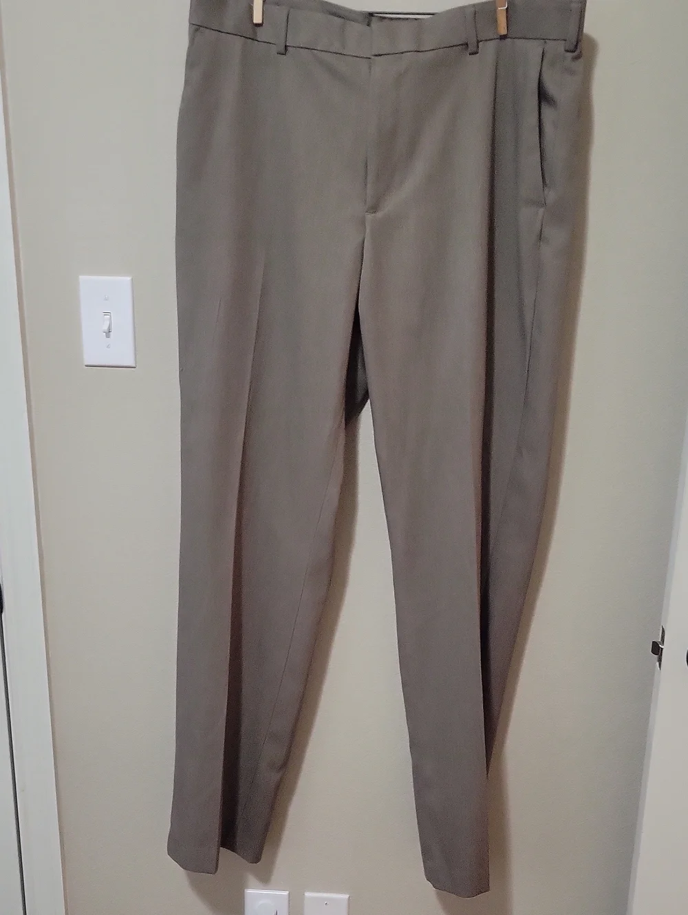 Van Heusen Men's Taupe Dress Pants - Slim Tailored Fit